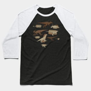 Sepia dinosaur pattern Baseball T-Shirt